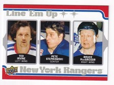 2025-26 UD NY Rangers Centennial Line 'em Up! #LEU-5 Irvine/MacGregor/Stemkowski