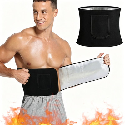 Men Women Waist Trimmer Weight Loss Sauna Trainer Wrap Belt Sweat Stomach Shaper