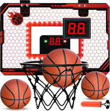 Mini Basketball Hoop Indoor, over the Door Basketball Hoops with Led Lighting, M