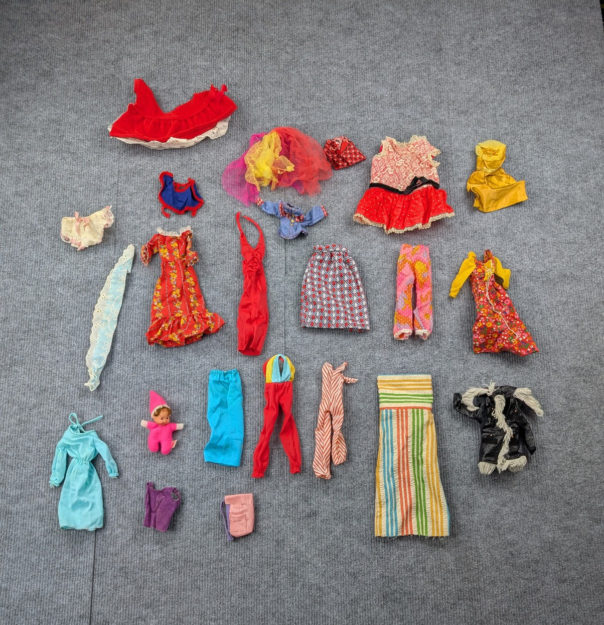 Vintage Doll Clothing Lot 60s Mattel Japan Handmade 1969 Various Sizes Retro Mod