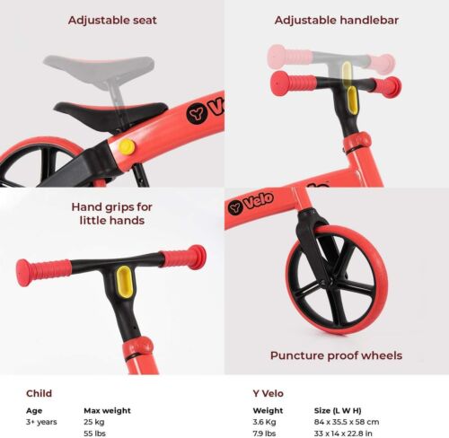 Senior Balance Bike for Kids 12" Training Bicycle with Adjustable Seat Yvolution - Picture 3 of 4
