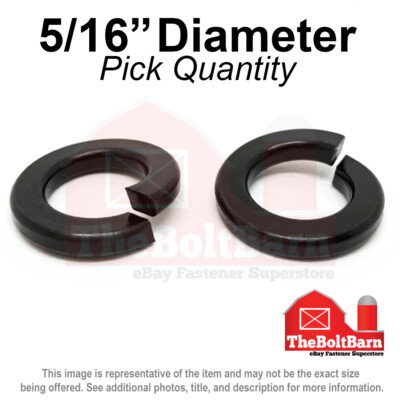 5/16'' Alloy Steel Split Ring Lock Washers Grade 8 Black Oxide (Pick Qty)
