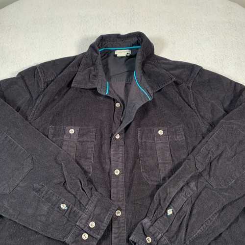 Carbon 2 Cobalt Corduroy Shirt Mens Large Black Button Up Casual - Picture 4 of 12