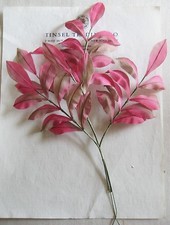 2 Pcs Beautiful Vintage Pink Linen   Millinery Hat Flower UNUSED Leaves