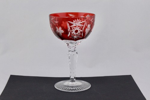 AJKA MARSALA CRYSTAL RUBY RED 6-1/2" CHAMPAGNE COUPE