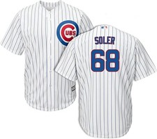Majestic Men's Jorge Soler Chicago Cubs CoolBase Jersey Top White/Blue Small