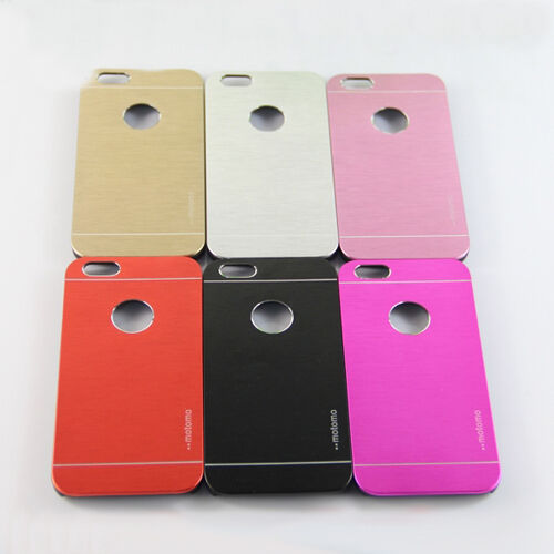 2 x Deluxe Motomo Aluminium Hard Case Skin Cover for Apple iPhone 6 or 6 Plus - Picture 1 of 17