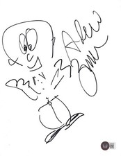ANDREW ZIMMERN BIZARRE FOODS HAND SIGNED & DRAWN ARTWORK SKETCH BECKETT BAS COA ANDREW ZIMMERN BIZARRE FOODS HAND SIGNED & DRAWN ARTWORK SKETCH BECKETT BAS COA