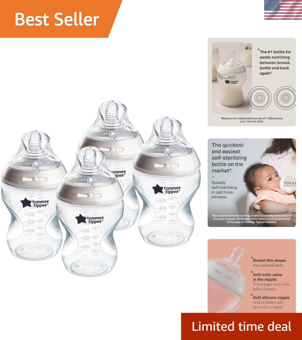 9oz, Slow-flow Nipple For Seamless Feeding, Pack Of 4