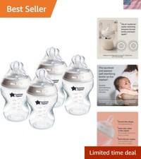 Natural Latch Baby Bottles 9oz, Slow-Flow Nipple for Seamless Feeding, Pack of 4