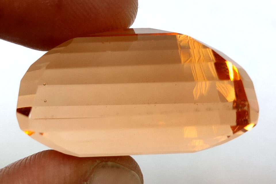 Large Rose Quartz 85.80 Ct. Emerald Cut Faceted Loose Gemstone for Ring Pendant - Image 3 of 4