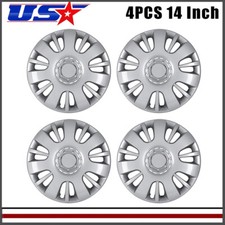 4x 14 Inch Wheel Covers Steel Snap On Full Hub Caps Fit For R14 Truck Suv Set