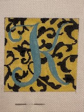 Colors of Praise "K" Letter Needlepoint Canvas 18 Ct 3.5 x 3.5 inch square
