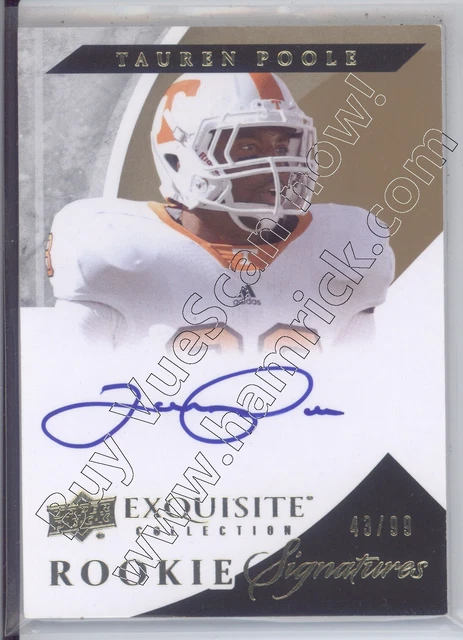 tauren poole rookie rc draft auto autograph tennessee vols college #/99 2012