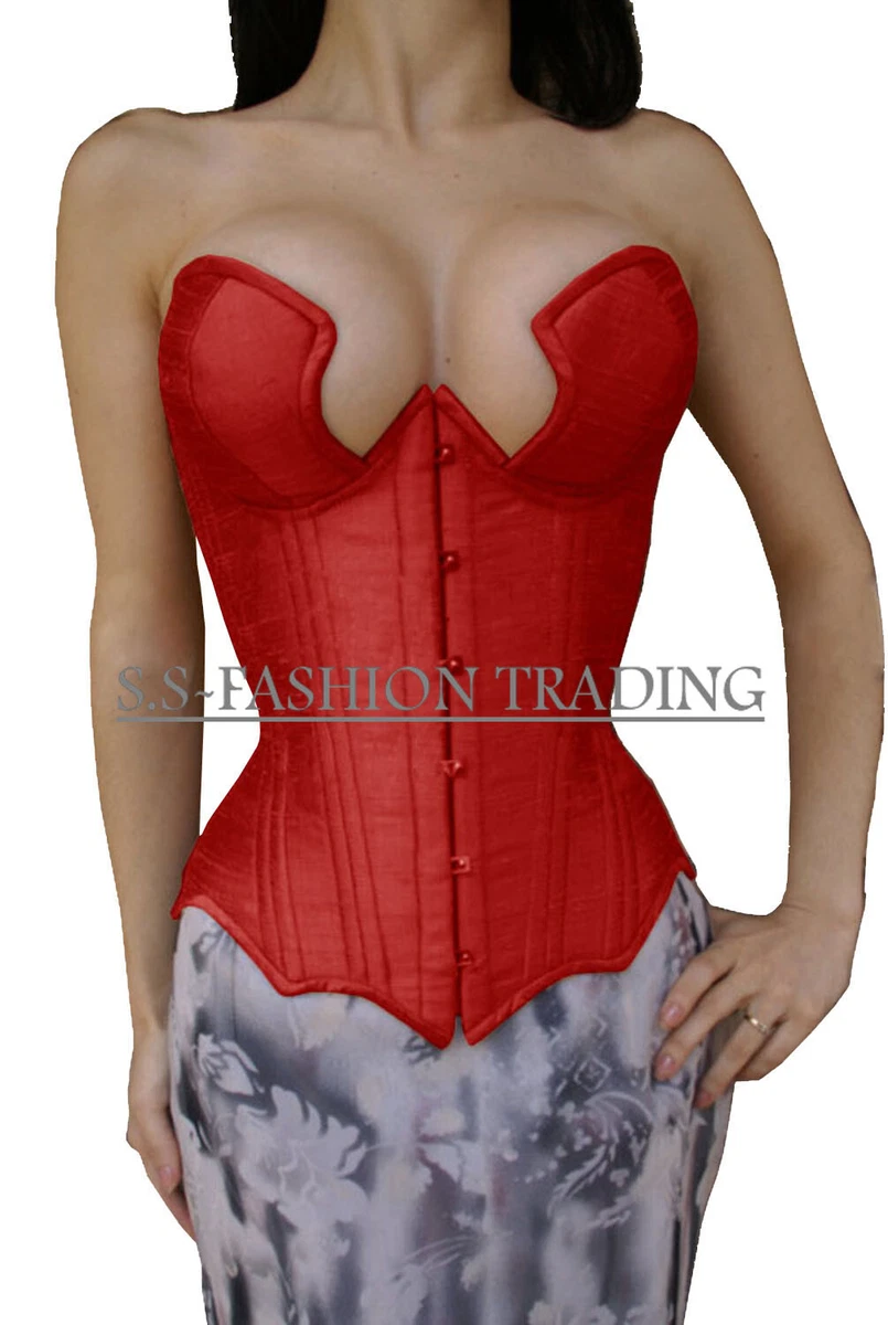 Steel Boned Heavy Duty Satin Overbust Waist Trainer Costume