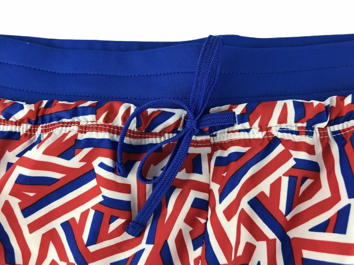 City Streets Running Shorts w Liner Lined Brief Lining Red White Blue Patriotic