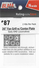 N SCALE PHOTO ETCHED FAN GRILL WITH CENTRE PLATE FOR EARLY EMD LOCOS - 2 PER KIT