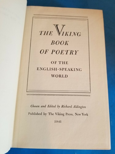 The Viking Book of Poetry of the English-Speaking World 1941 R Aldington*PB4* - Picture 3 of 5