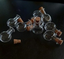 10 Mini Glass Bottles with Cork Lid