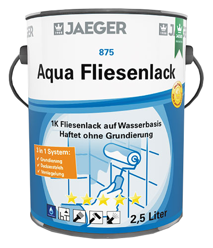 (33,98€/L) Jaeger Aqua Fliesenlack 875, 3 in 1 System 2,5L - Bild 1 von 1