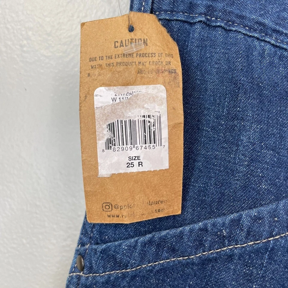 Polo Ralph Lauren Ropa de Trabajo Denim Algodón Jeans Mujeres 29 Azul Botón Mosca Tiro Alto Foto 4 de 4