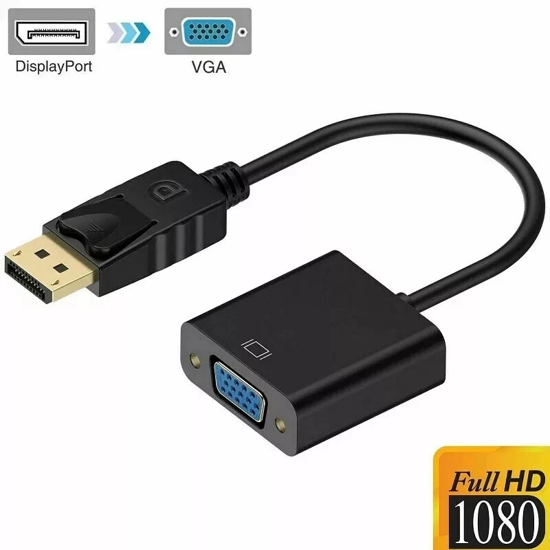 HD Display Port DP Male to VGA Female Adapter Converter Cable Lead DisplayPort - Image 2 of 4