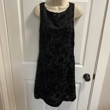 Ann Taylor Sz 6 Sheer Velvet Lined Sleeveless Open Back Little Black Dress (C9)