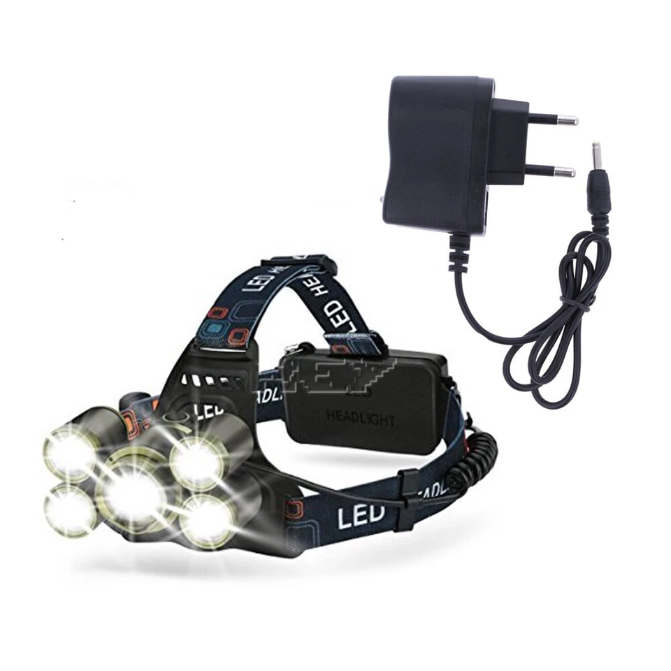 Linterna Frontal Diadema LED 5x T6 8000 Lm Impermeable Entrega 48/72h d360 - Imagen 2 de 4