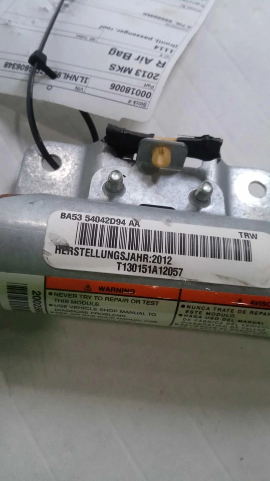 Used Right Curtain Air Bag fits: 2013 Lincoln Mks front passenger roof Right Gra - Image 2 of 4