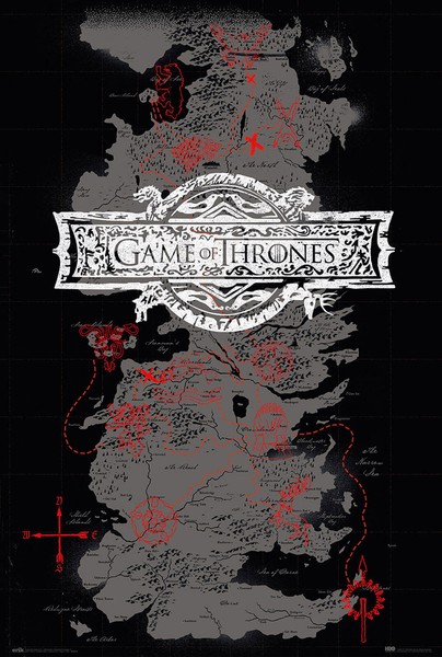Poster Game Of Thrones Seven Kingdoms Karte Maxi Plakat Wandposter 61X91,5 Cm-image