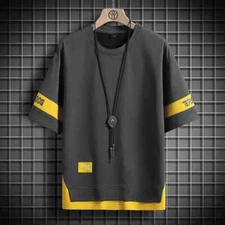 Hip Hop Oversize T-Shirt Loose Casual Men's Streetwear Black White Short Sleeves