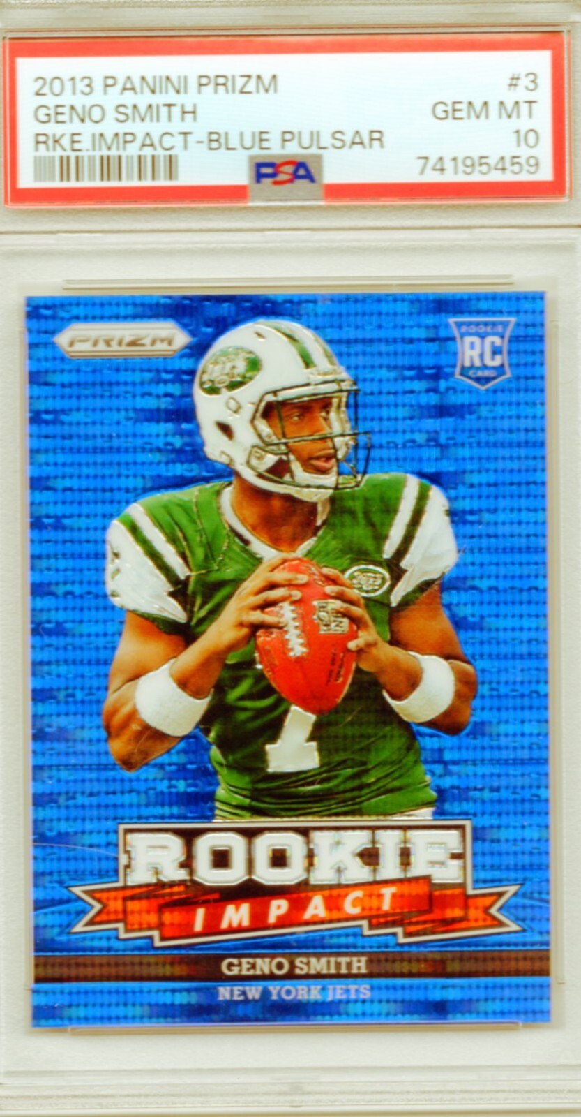 Geno Smith Panini Prizm Rookie Impact #3 Blue Pulsar