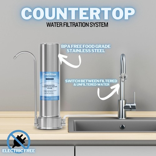 Countertop Water Filter Multi Stage Stainless Steel Countertop Filter System - Picture 2 of 4