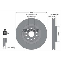 Textar 2X Bremsscheibe Vorne Ø305 Mm InnenbelüFtet FüR Lancia Thesis 841AX 2.4