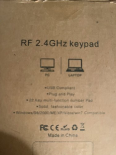 Jelly Comb RF 2.4GHz Wireless Numeric 22 Keys Keypad Plug & Play USB Compliant - Picture 4 of 4