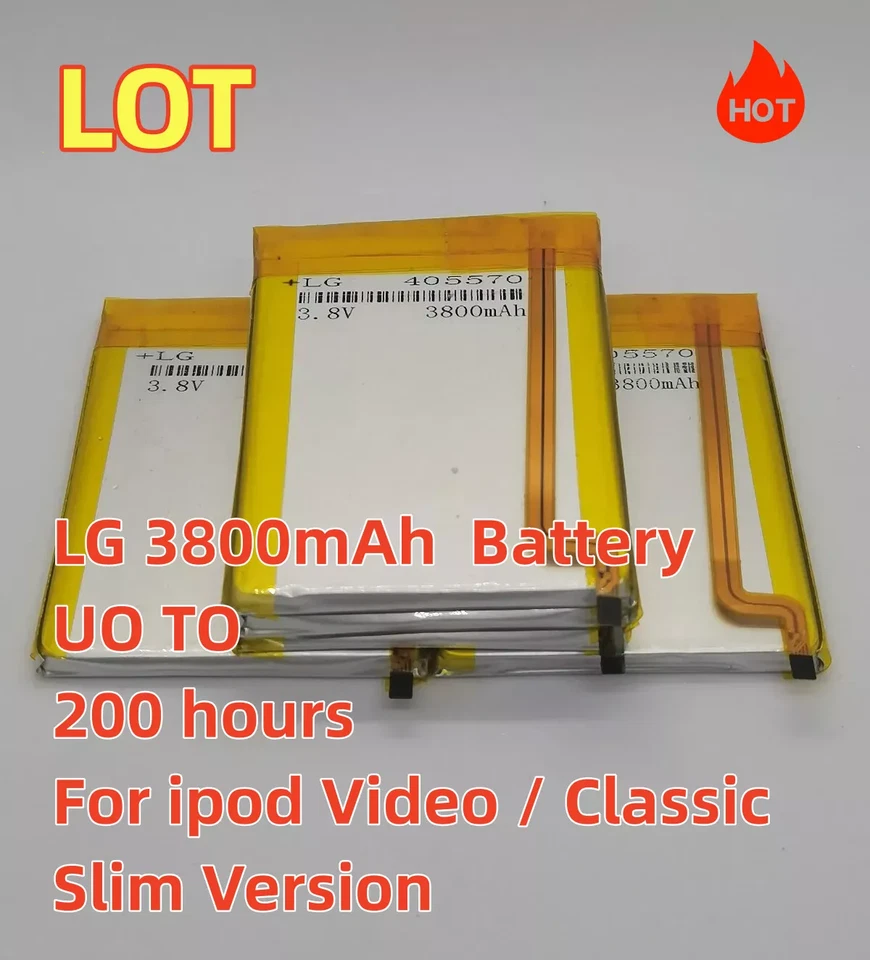 LG 3800mAh Batería Actualización Repuesto para iPod Classic 6 6.5 7 Video 5 5.5 Delgado Foto 2 de 4