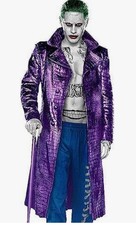 Jared Leto Faux Leather Suicide Squad The Joker Overcoat Cosplay Small