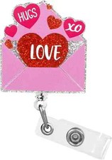 Badge Reel Holder Retractable Medical Student ID Clip Glitter Cute Nursing Name