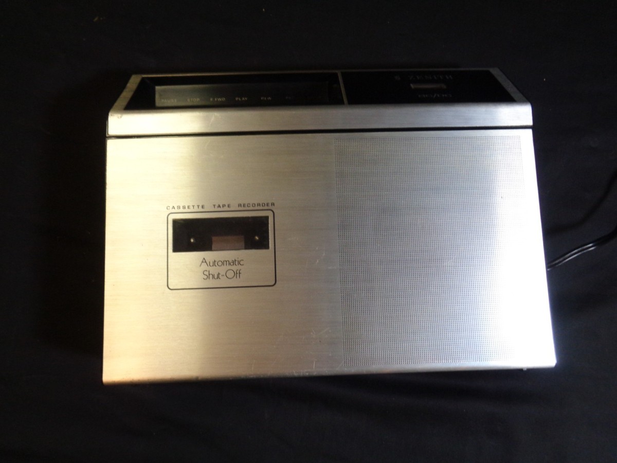 Vtg Early 70's Zenith E609Y Stainless Cassette Tape Recorder -For