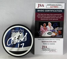 RUSLAN FEDOTENKO SIGNED TAMPA BAY LIGHTNING REVERSE RETRO PUCK AUTOGRAPH JSA COA