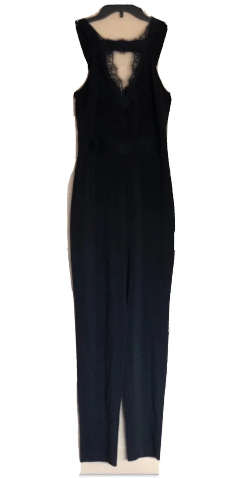 Macacão feminino Topshop preto com alça recortada casual renda tamanho 8 - Imagem 2 de 4