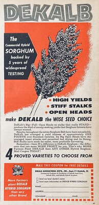 1957 AD.(XH43)~DEKALB AG. ASS N., DEKALB, ILL. COMMERCIAL HYBRID SORGHUM