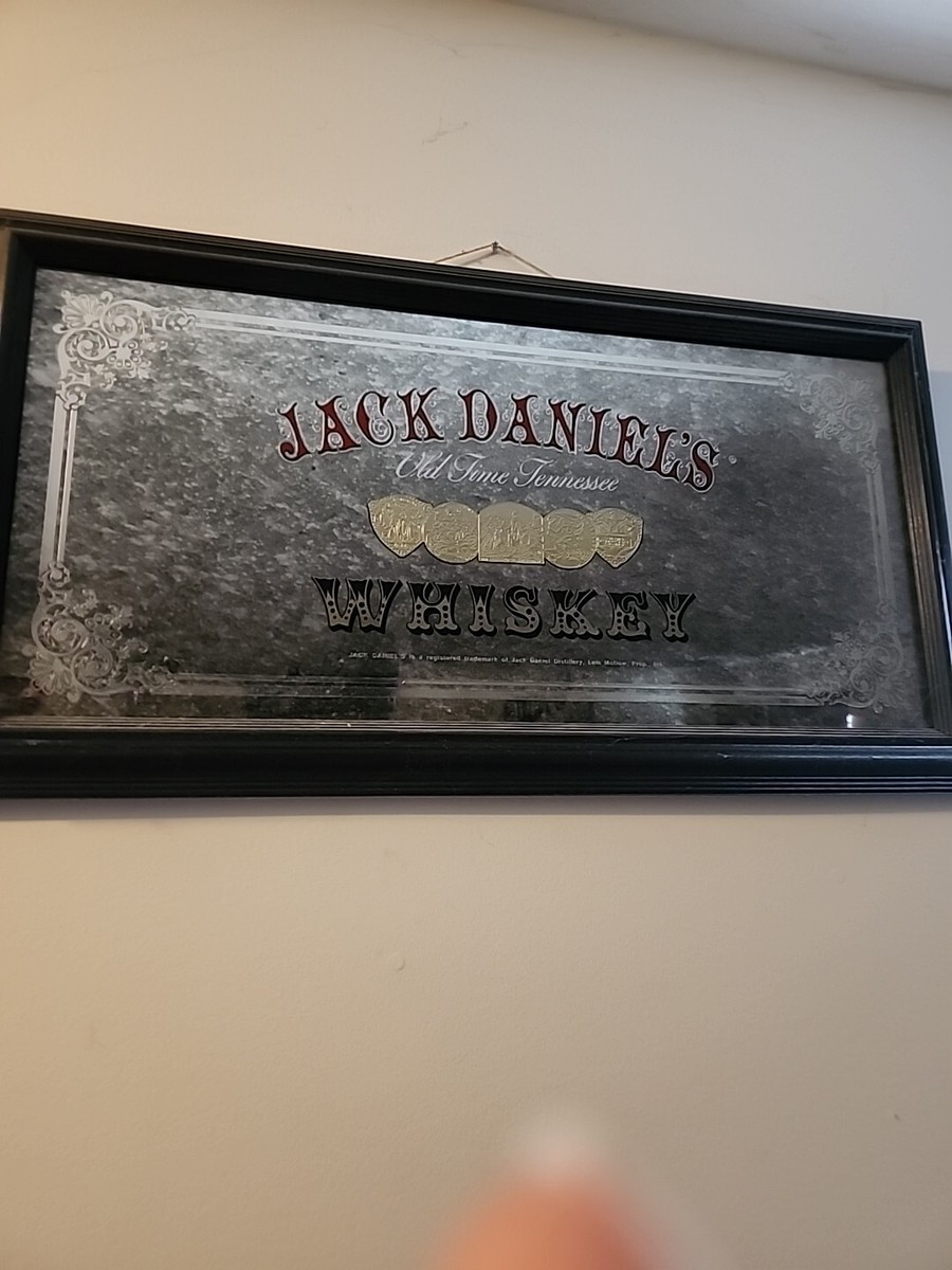 Vintage Jack Daniels Whiskey 90 Proof Saloon Mirror Old Time Vintage Jack Daniels Whiskey 90 Proof Saloon Mirror Old Time