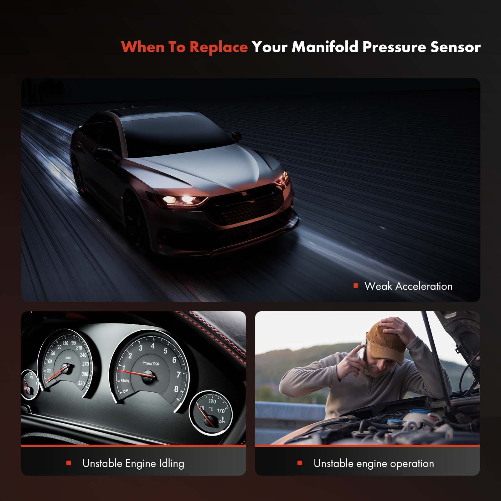 Manifold MAP Pressure Sensor for Mitsubishi Outlander 2009 - 2019 Lancer Galant