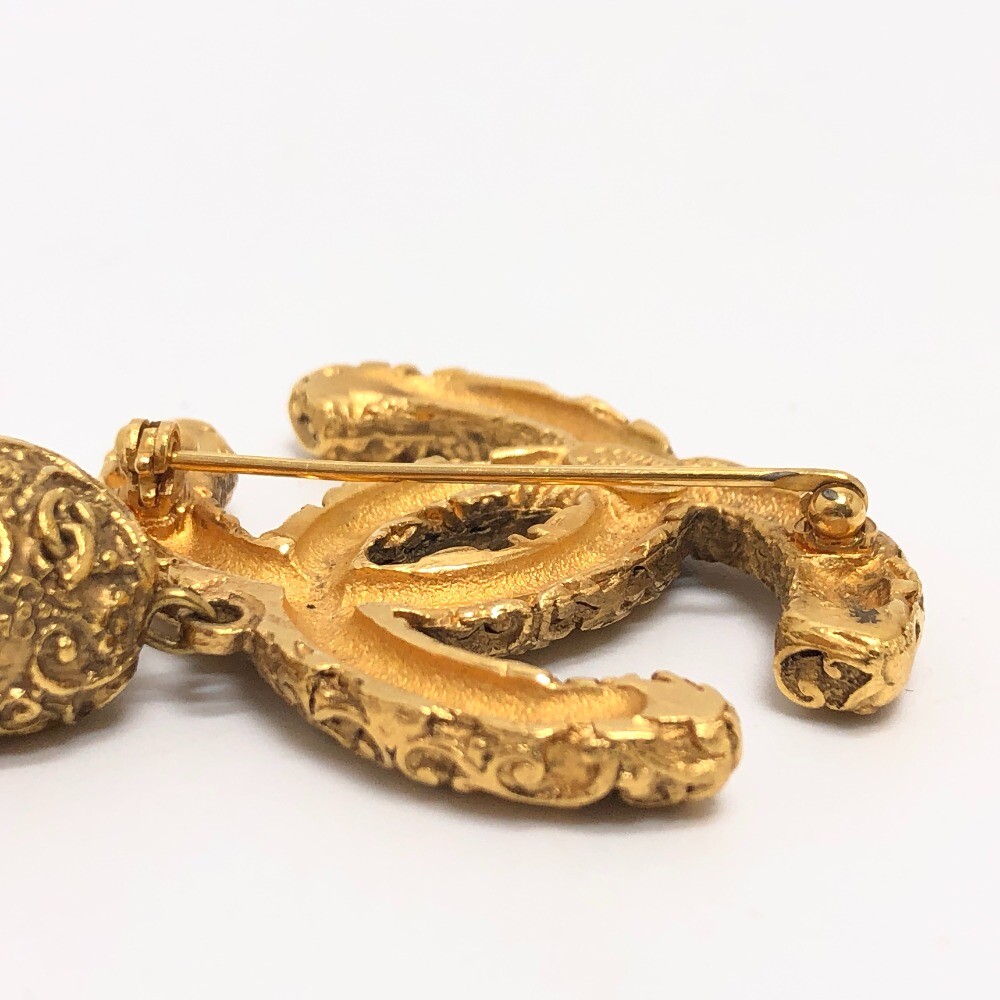 CHANELゴールド チャーム CHANEL 93A CC Mark Fringe Lava Brooch Accessories Brooch