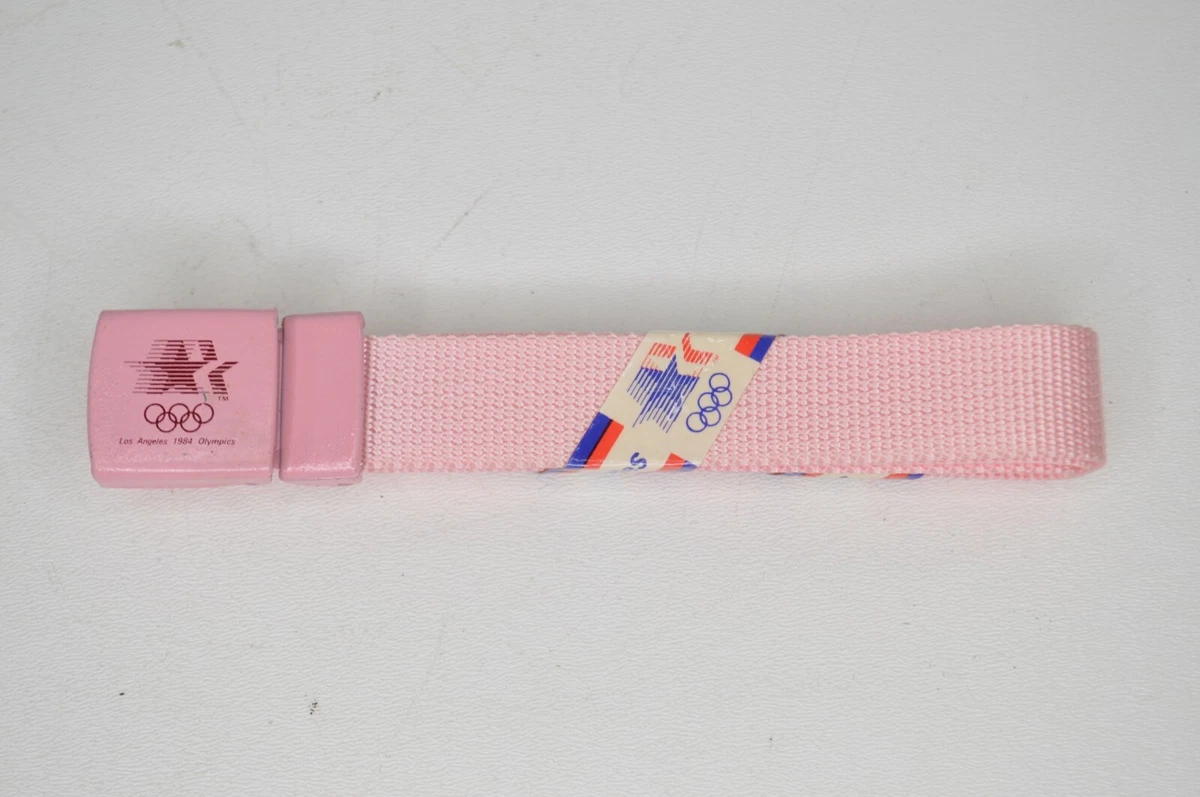 Vintage Elastic Stretch Belt 1980s Color Block Buckle Small Hot Pink Retro Chic Vintage 80 main image 3