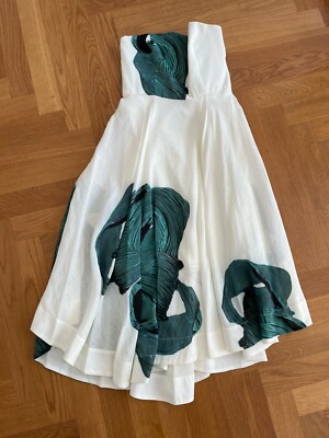 Tibi Damen Kleid weiß mit Muster Gr 6 -Neu