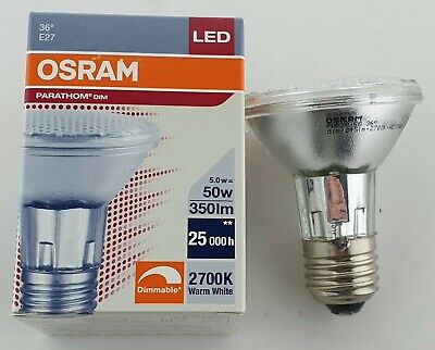 OSRAM PARATHOM LED 5W 36D WARM WHITE E27 DIMMABLE DEGREE PAR20 350lm 4058075264267 | eBay