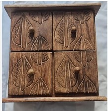 Vintage hand carved mango tree wood box