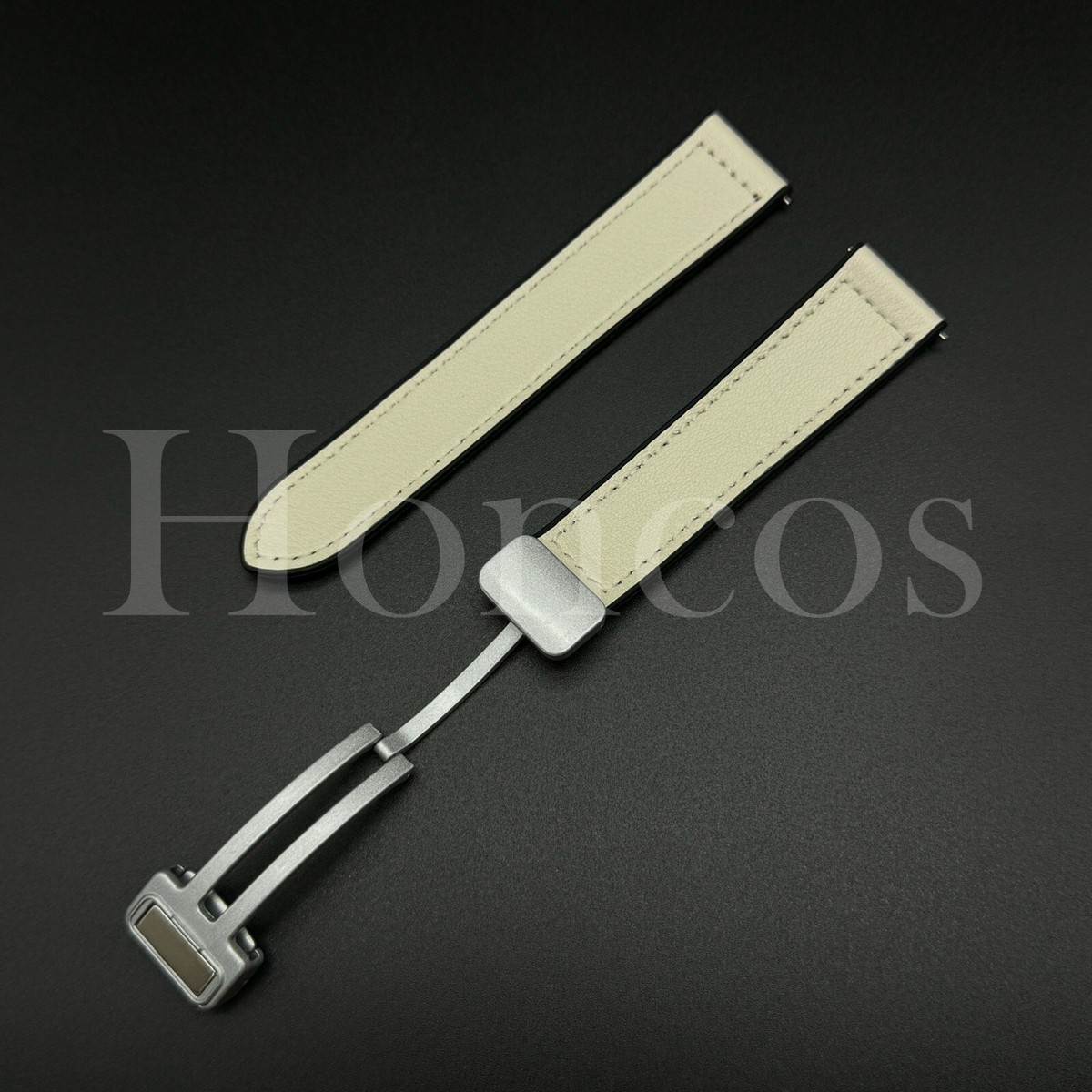 20 22 MM Leather Watch Band Strap S Magnetic Folding Clasp Fits